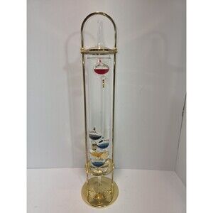 Galileo 16" Colorful Floating Glass Thermometer Hanging Or Tabletop